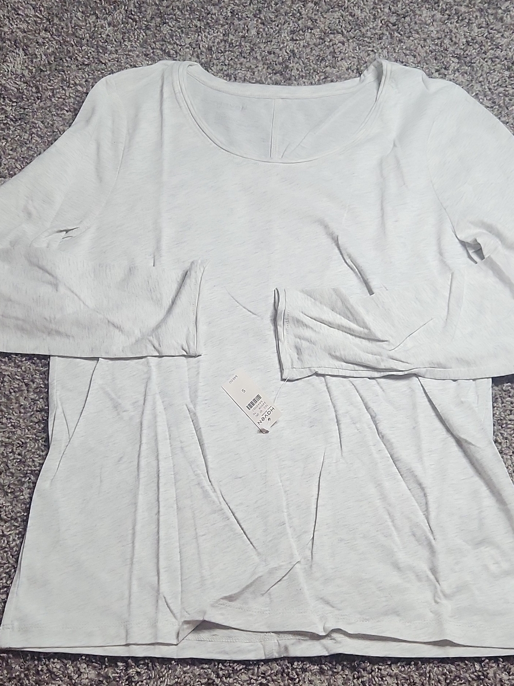 Women's Long Sleeve Scoop Neck Top - White